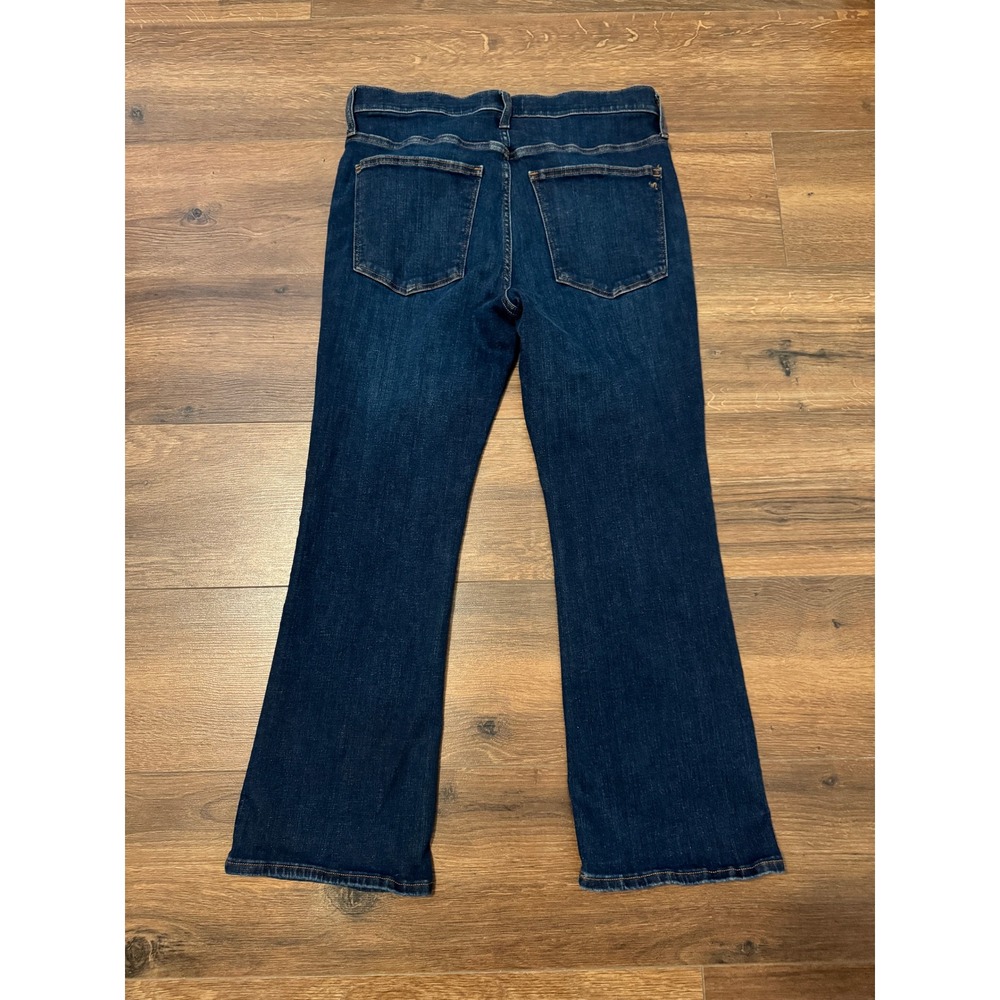 Madewell Mid-Rise Kick Out Jeans Dark Wash Blue Flare Denim Size 30 - Picture 9 of 9